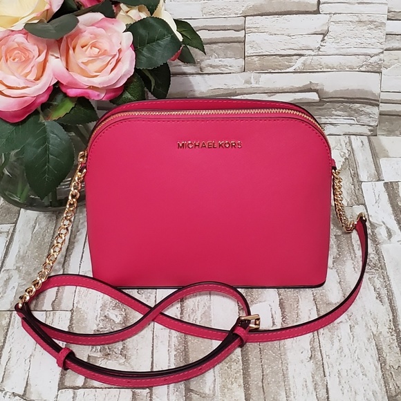 Michael Kors Handbags - Michael Kors Cindy Dome Crossbody electric pink